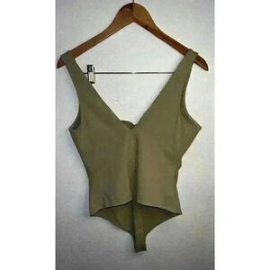 Free People‎ Intimately Bodysuit Olive Green Sleeveless NWOT Size Medium